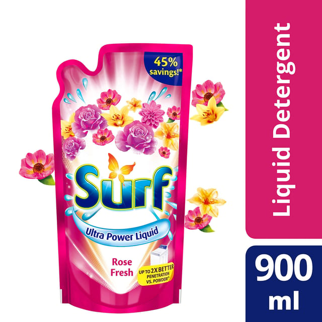 Surf Liquid Detergent Rose Fresh 900ml