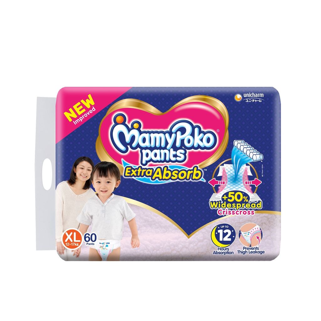MamyPoko Extra Absorb Pant Style Diapers Extra Large -  62 Pieces
